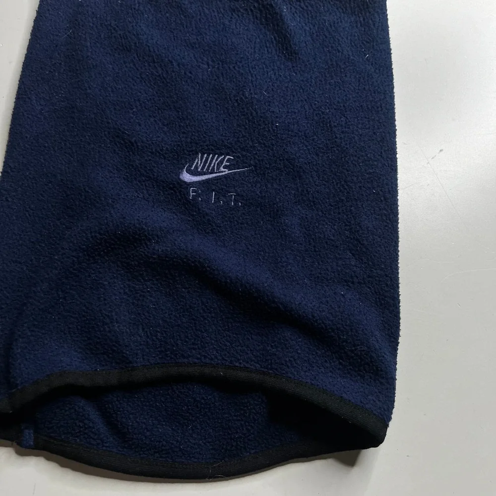 Nike‎ FIT Fleece Neck Warmer Gaiter Navy Blue Embroidered Logo Vintage Style